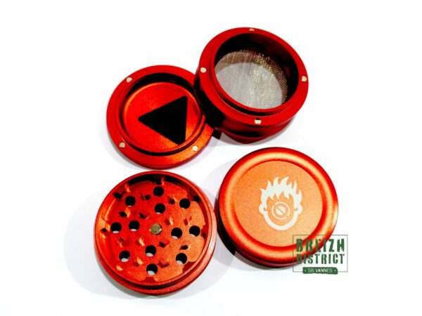 Grinder Kush Bong Métal Mat Rouge