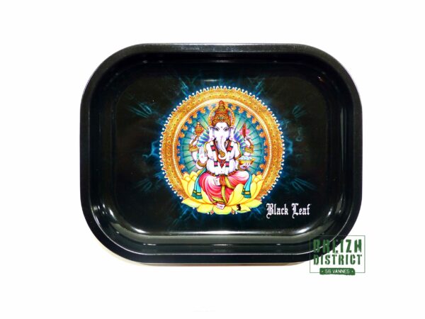 Rolling Tray Black Leaf Ganesha Small